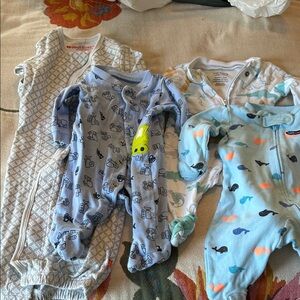 Adorable Print Newborn One Piece set of 4